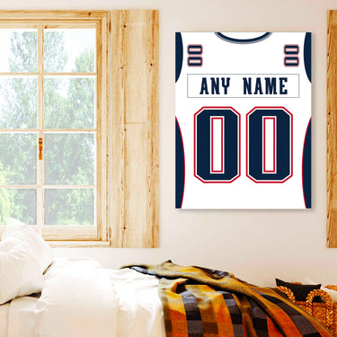 New England Jersey Custom Canvas Print Wall Art for Boy Girl Men Women Football Personalized Canvas Art